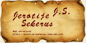 Jerotije Sekeruš vizit kartica